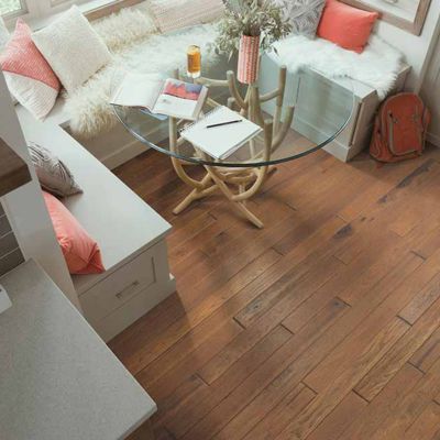 hardwood floors in a cozy dining room